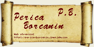 Perica Borčanin vizit kartica